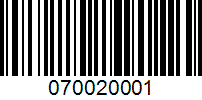 Barcode for 070020001