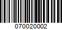 Barcode for 070020002