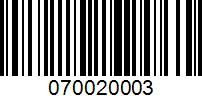 Barcode for 070020003