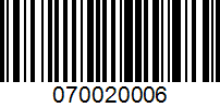 Barcode for 070020006