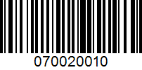 Barcode for 070020010