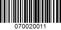 Barcode for 070020011