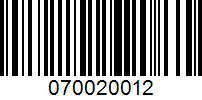 Barcode for 070020012