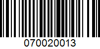 Barcode for 070020013