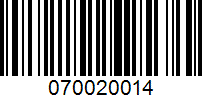 Barcode for 070020014