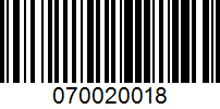 Barcode for 070020018