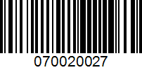 Barcode for 070020027