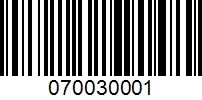 Barcode for 070030001