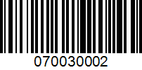 Barcode for 070030002