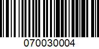 Barcode for 070030004