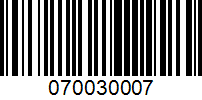 Barcode for 070030007