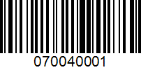 Barcode for 070040001