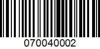 Barcode for 070040002