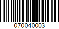 Barcode for 070040003