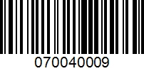 Barcode for 070040009