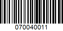 Barcode for 070040011