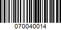 Barcode for 070040014
