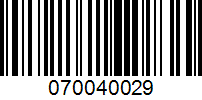 Barcode for 070040029