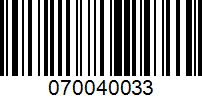Barcode for 070040033