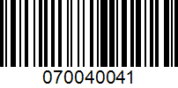 Barcode for 070040041