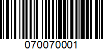 Barcode for 070070001