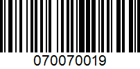 Barcode for 070070019