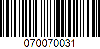 Barcode for 070070031