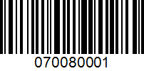 Barcode for 070080001