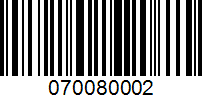 Barcode for 070080002