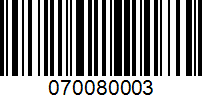 Barcode for 070080003