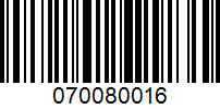 Barcode for 070080016