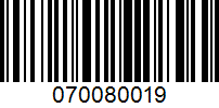 Barcode for 070080019