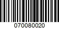 Barcode for 070080020