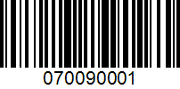 Barcode for 070090001