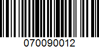 Barcode for 070090012