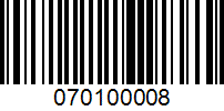 Barcode for 070100008