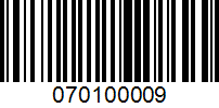 Barcode for 070100009