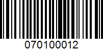 Barcode for 070100012