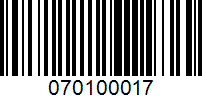 Barcode for 070100017