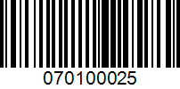 Barcode for 070100025