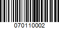 Barcode for 070110002