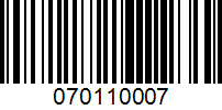 Barcode for 070110007