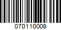 Barcode for 070110009