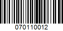 Barcode for 070110012