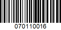 Barcode for 070110016