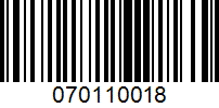 Barcode for 070110018