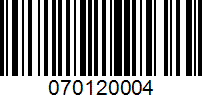 Barcode for 070120004