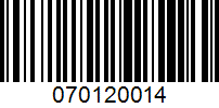 Barcode for 070120014