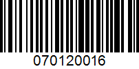 Barcode for 070120016