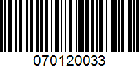 Barcode for 070120033
